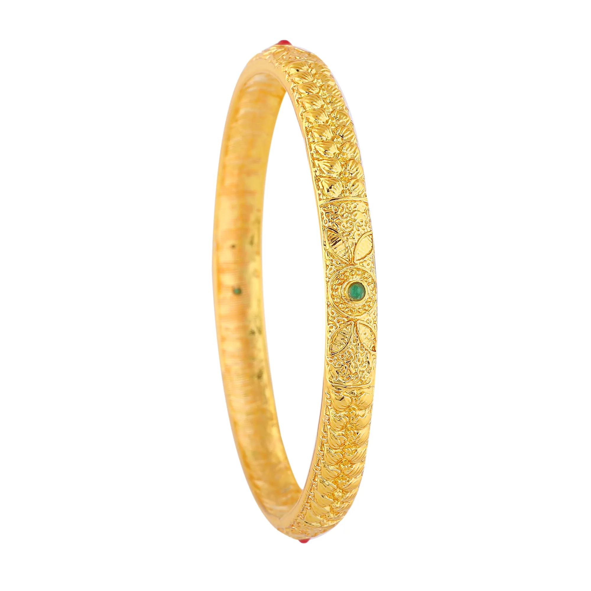 Estele Gold Plated Traditional 2:6 Size Bangles with Multi-Color Crystals for Women| A Timeless Addition to Your Jewelry Collection