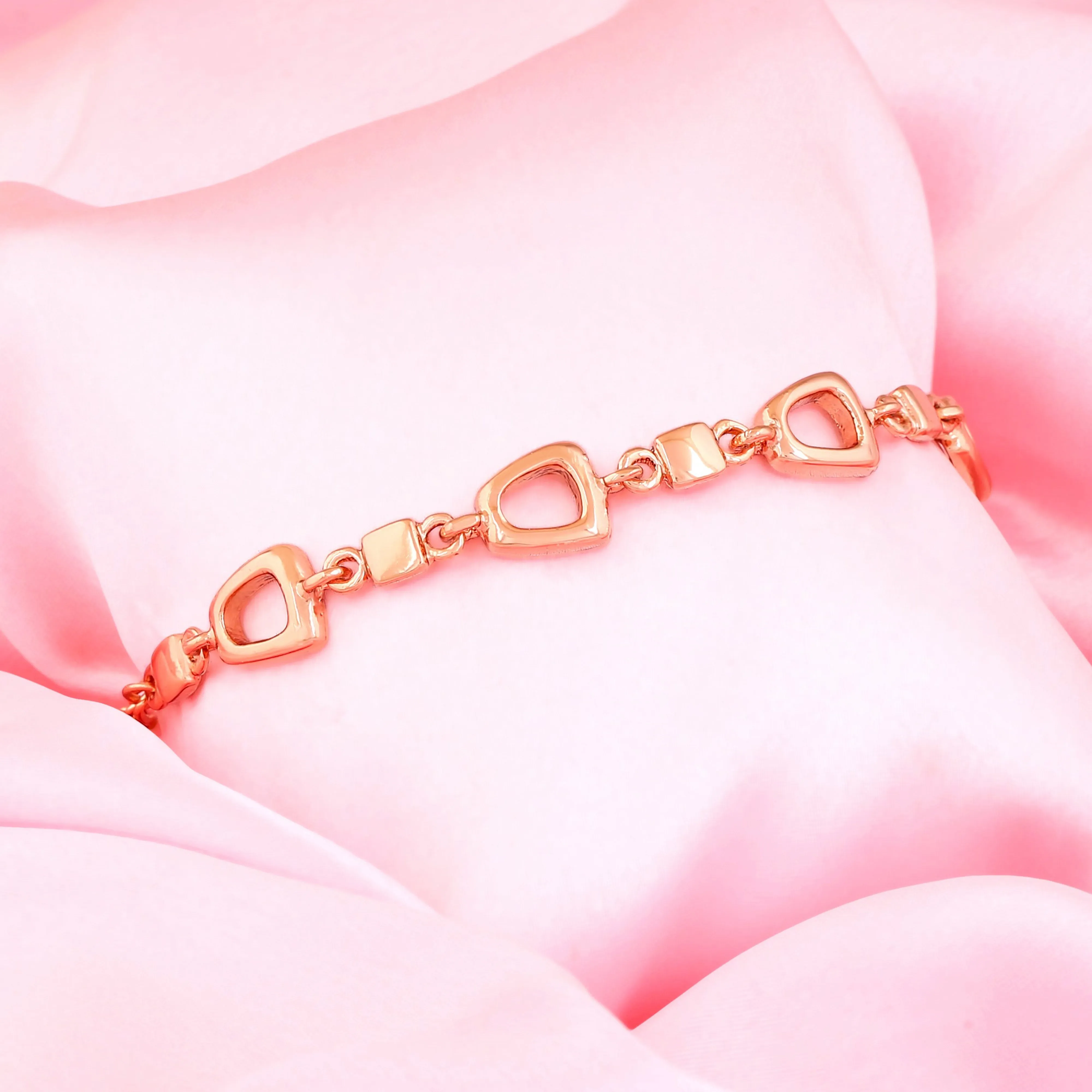 Estele Rose Gold Plated Geometric Designer Bracelet for Women
