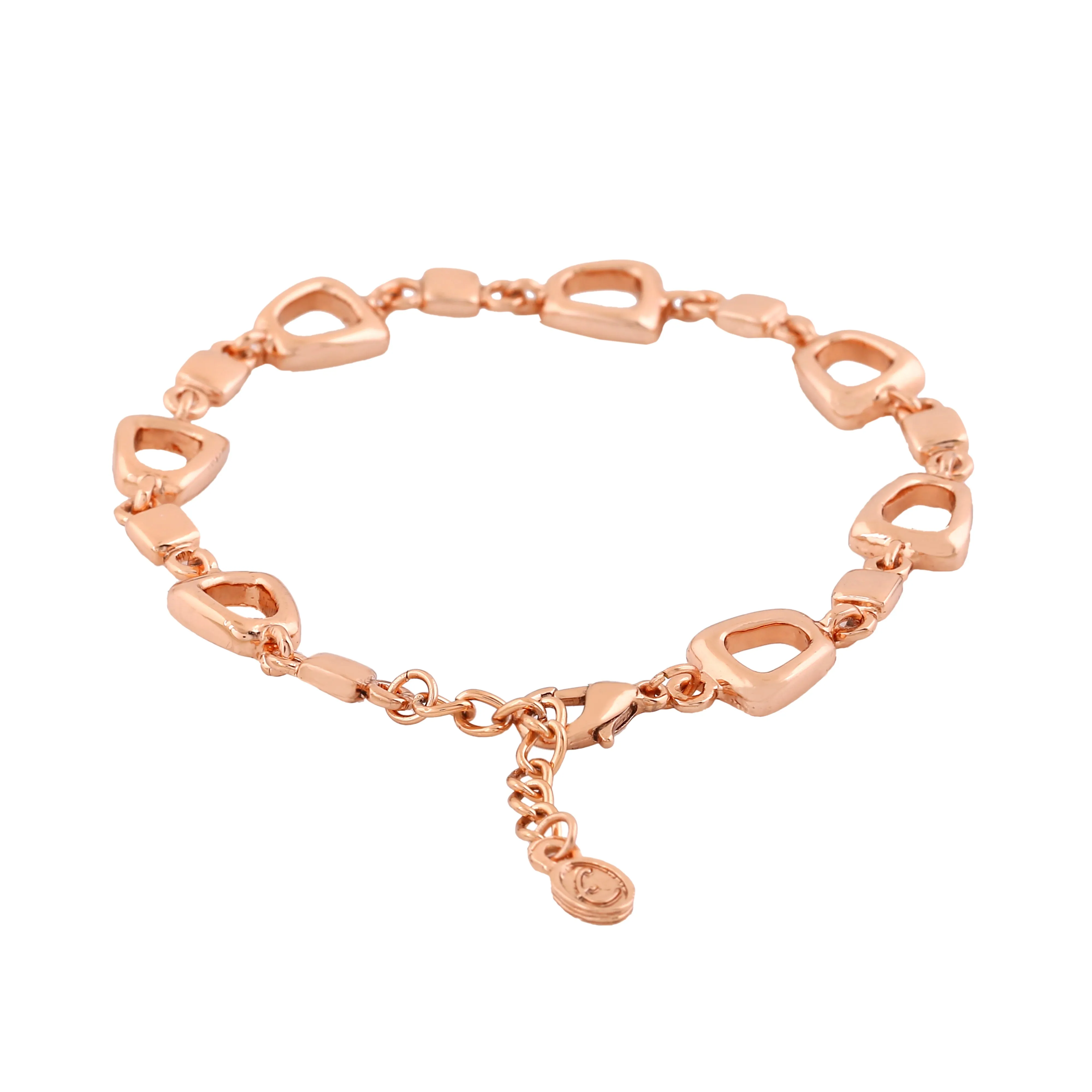 Estele Rose Gold Plated Geometric Designer Bracelet for Women