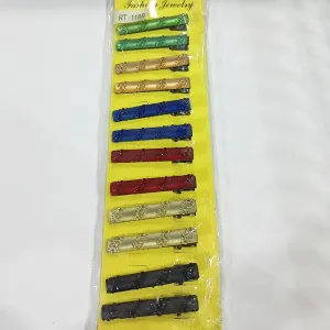 Eugenia Assorted Color 6 Pairs Austrian Stone Hair Pin