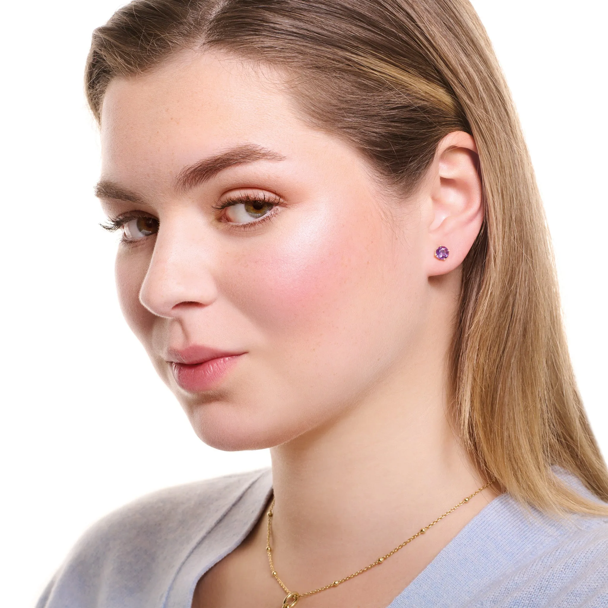 Finita Stud Earrings White Gold - Pale Pink Tourmaline