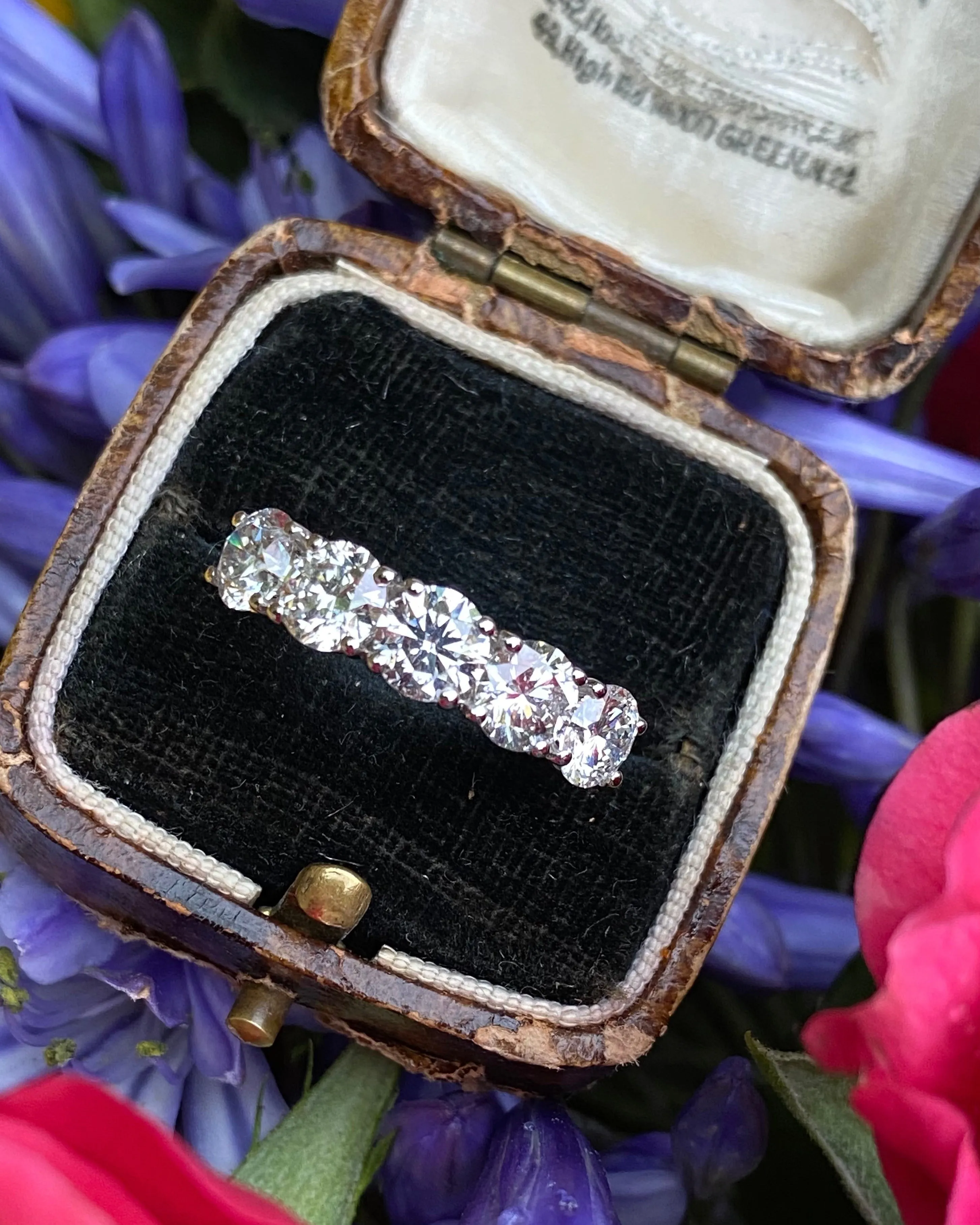 Five Stone Diamond Ring 2.70ct Platinum