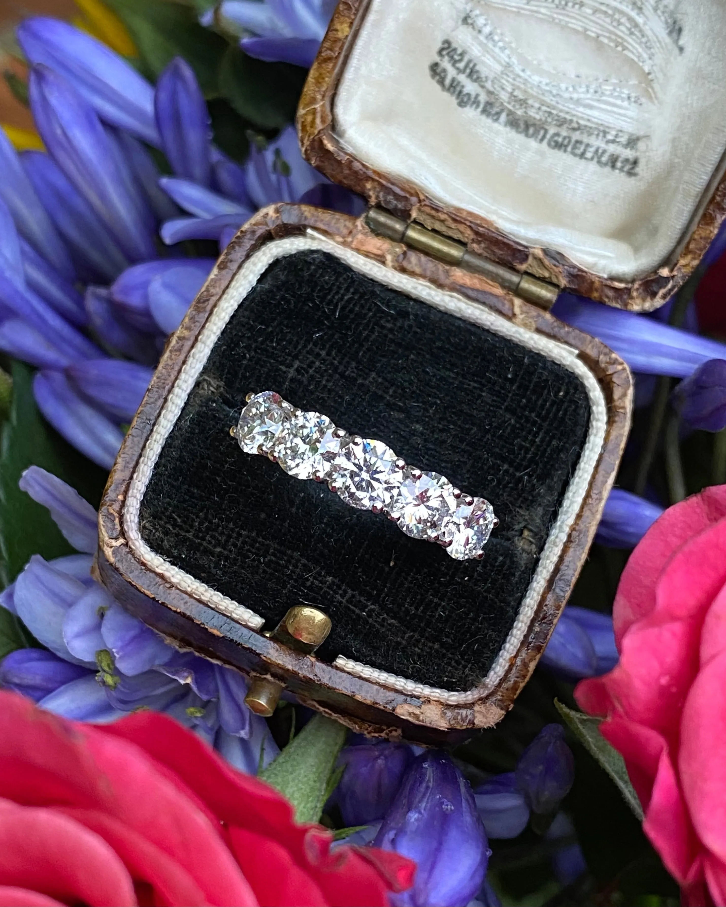 Five Stone Diamond Ring 2.70ct Platinum