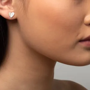 Folded heart earrings
