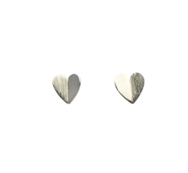 Folded heart earrings