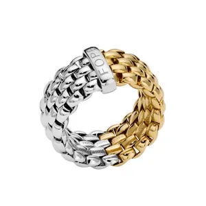 Fope Essentials 18ct White and Yellow Gold Flexible Wide Ring