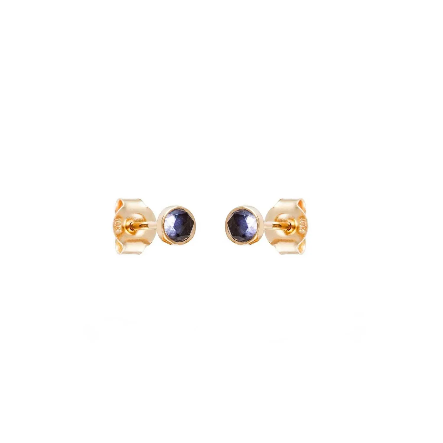 Gem Ear Studs Iolite 18k Gold