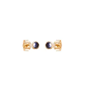 Gem Ear Studs Iolite 18k Gold