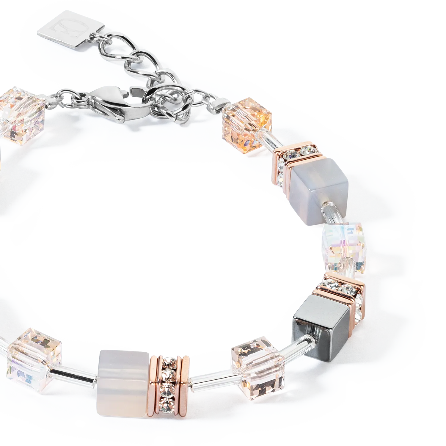 GeoCUBE? Iconic Precious bracelet rose gold-peach