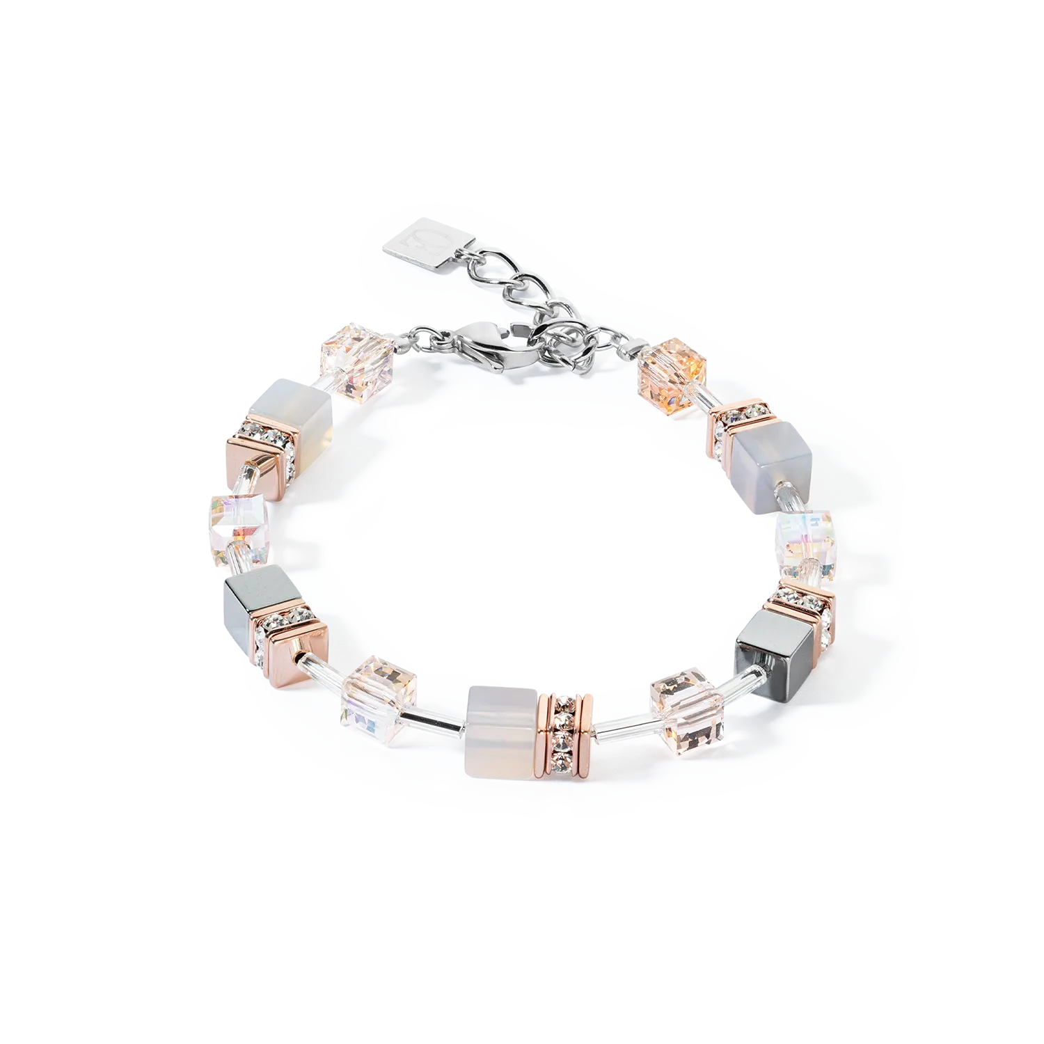 GeoCUBE? Iconic Precious bracelet rose gold-peach