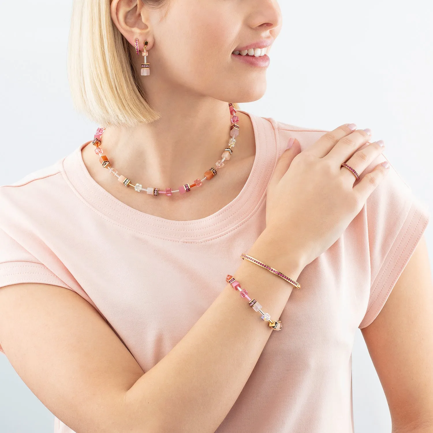 GeoCUBE? Iconic Precious bracelet rose-orange