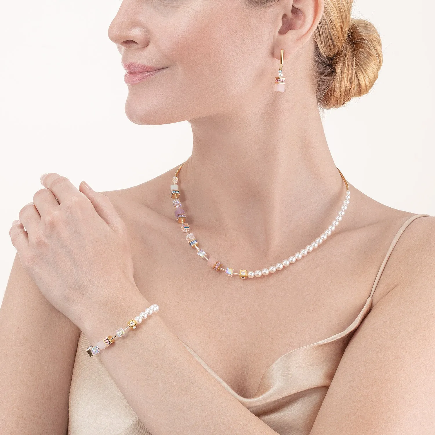 GeoCUBE? Precious Fusion Pearls bracelet multicolour pastel