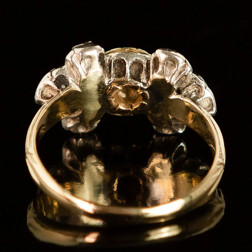 Georgian Table-Cut Ruby   Rose Cut Diamond Ring