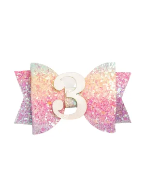 Glitter 3rd Birthday Hair Clip