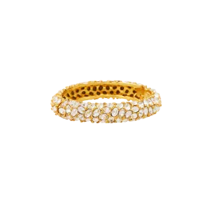 Gold & Crystal Faceted Hinged Bracelet