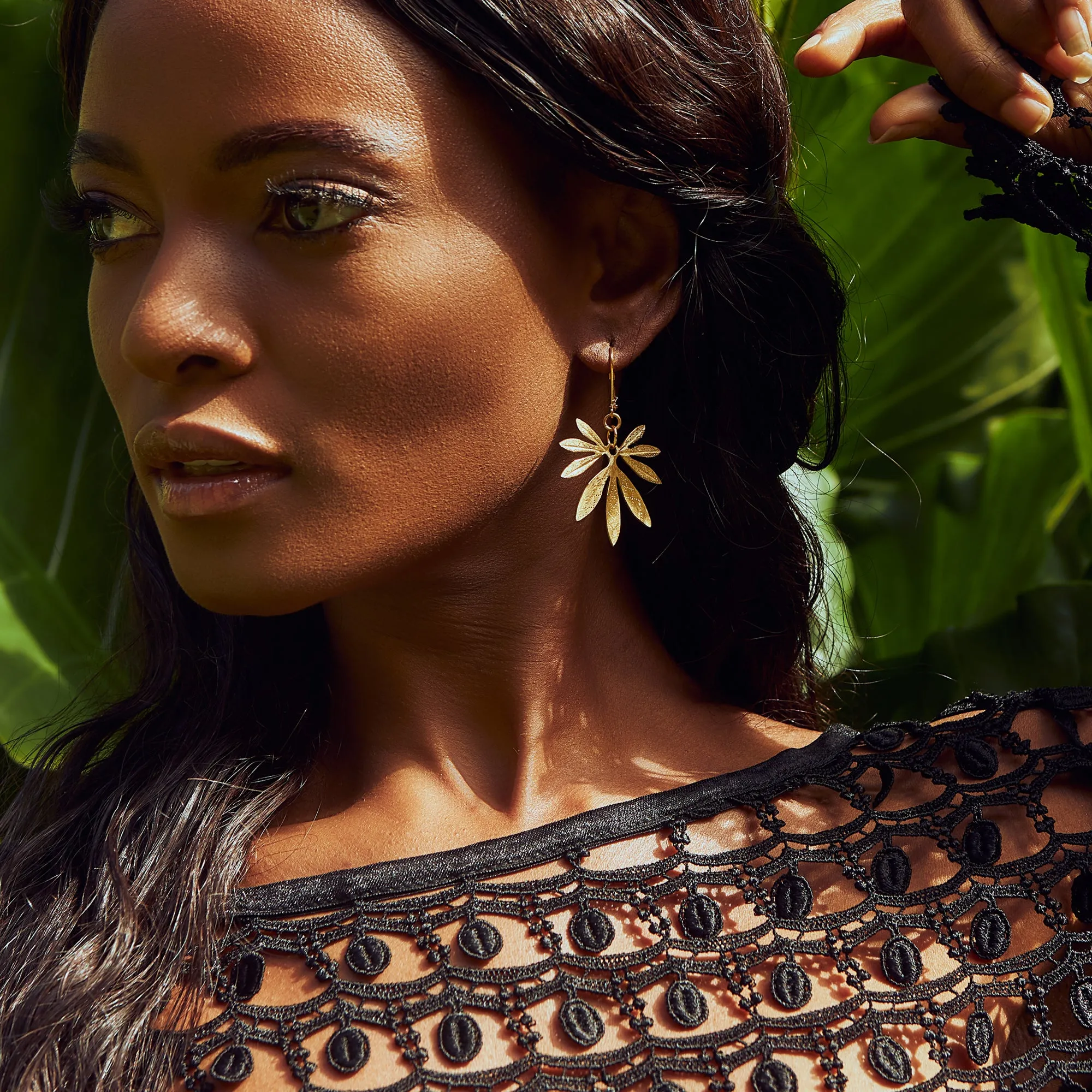 Gold Bambu Earrings