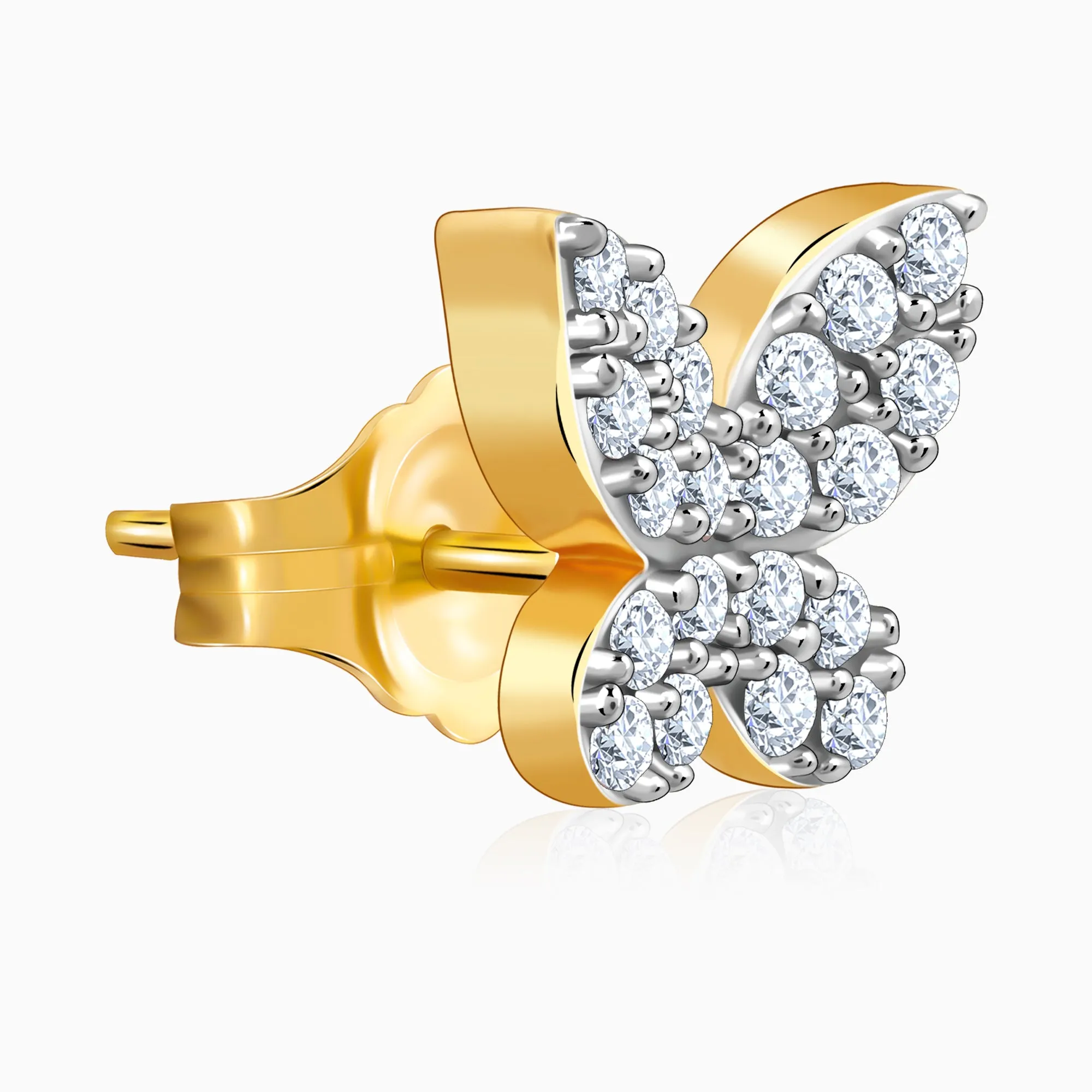 Gold Blissful Butterfly Diamond Earrings