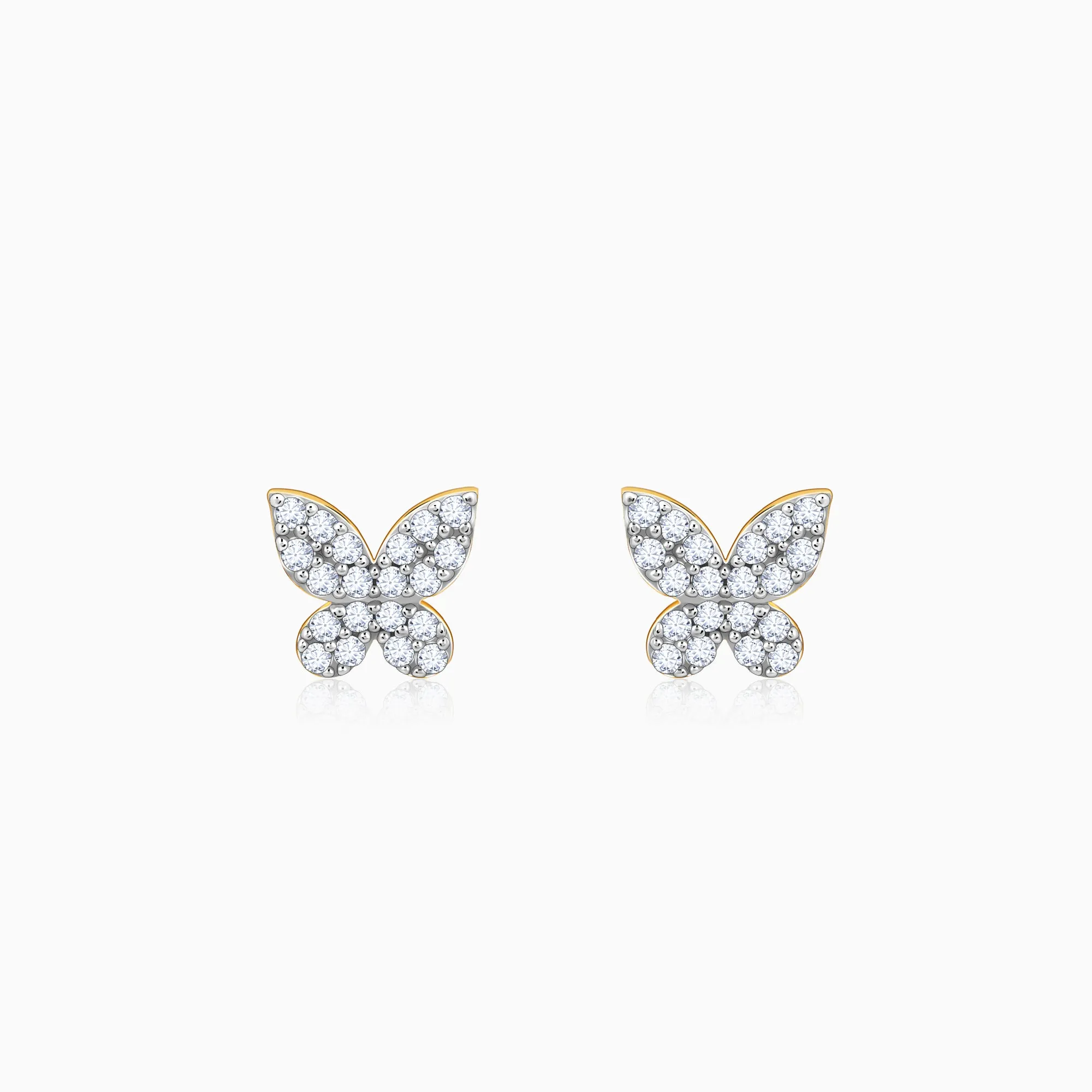 Gold Blissful Butterfly Diamond Earrings