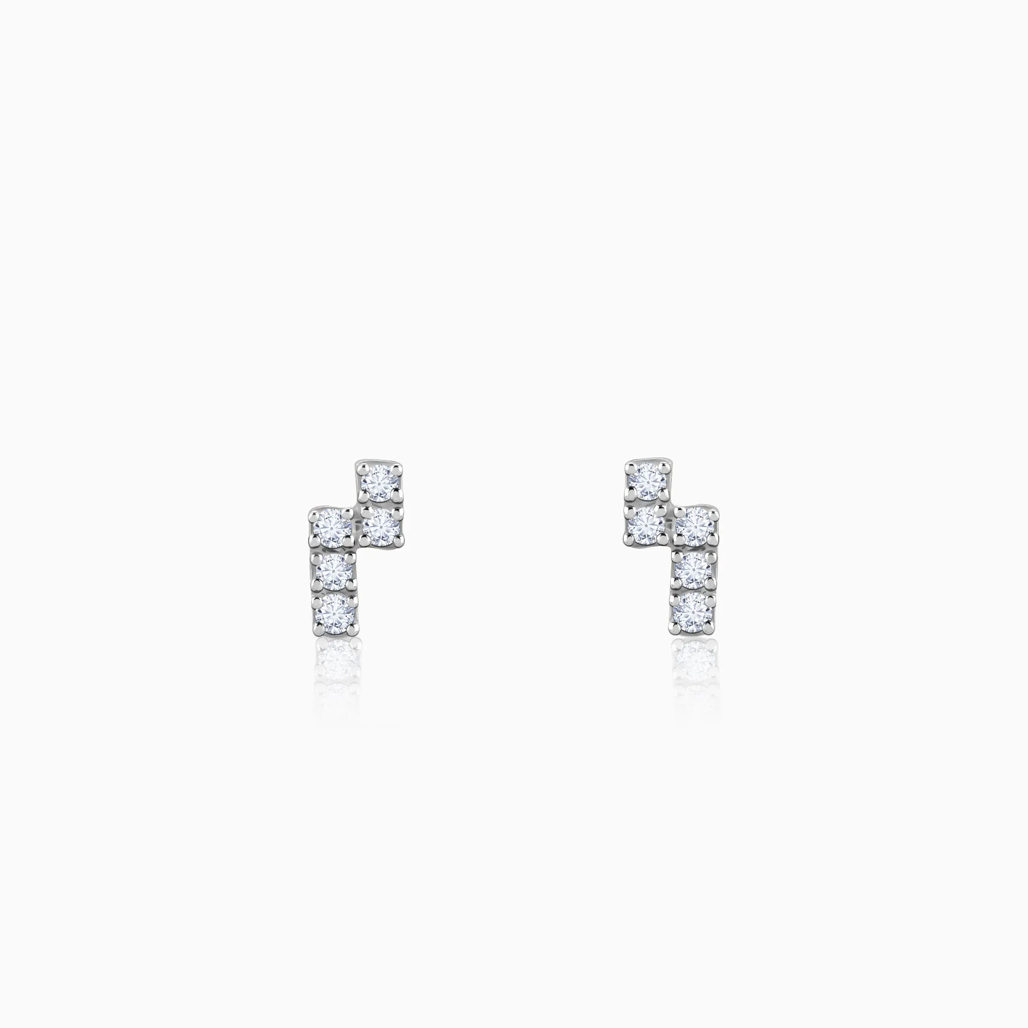 Gold Bolt Diamond Earrings