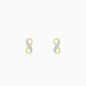 Gold Infinity Grace Diamond Stud Earrings