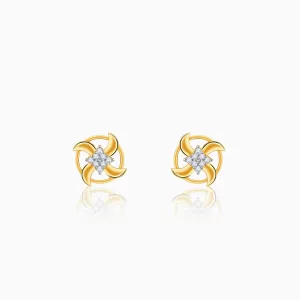 Gold Joy Whirl Diamond Earrings