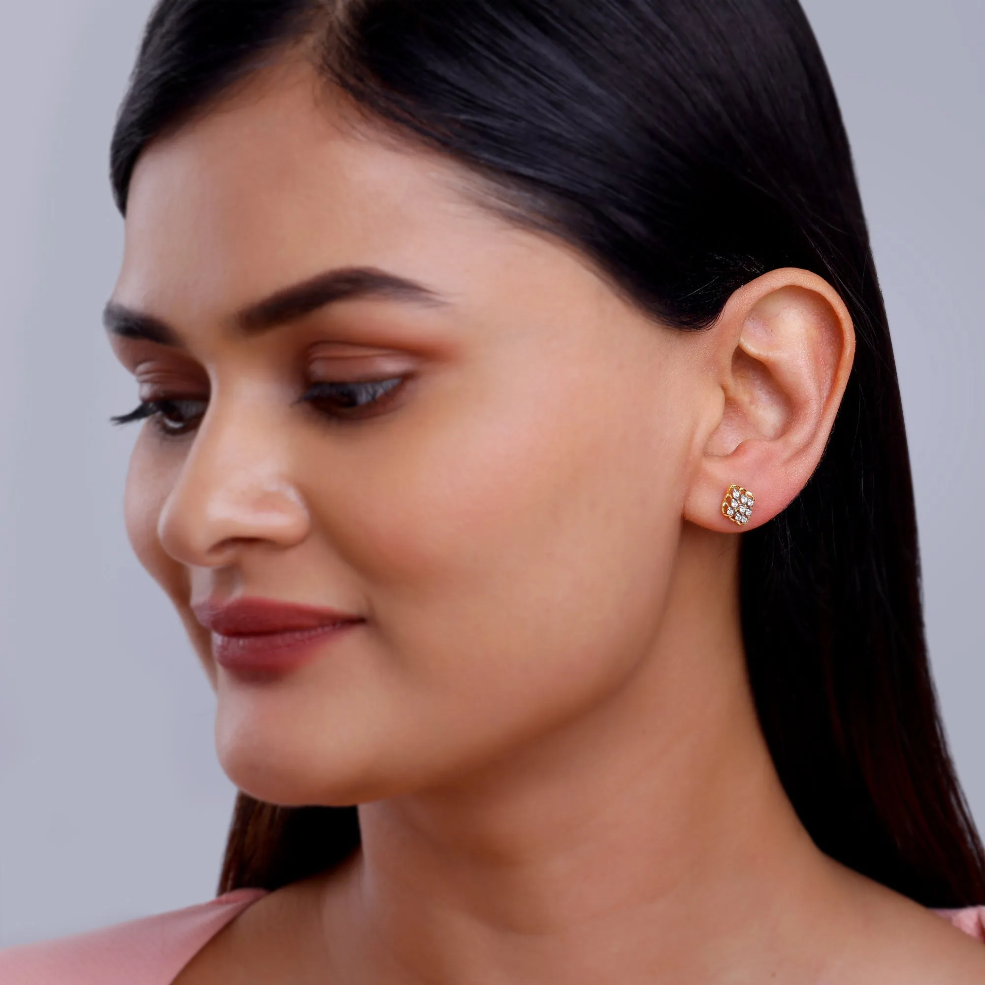Gold Labyrinth Diamond Earrings