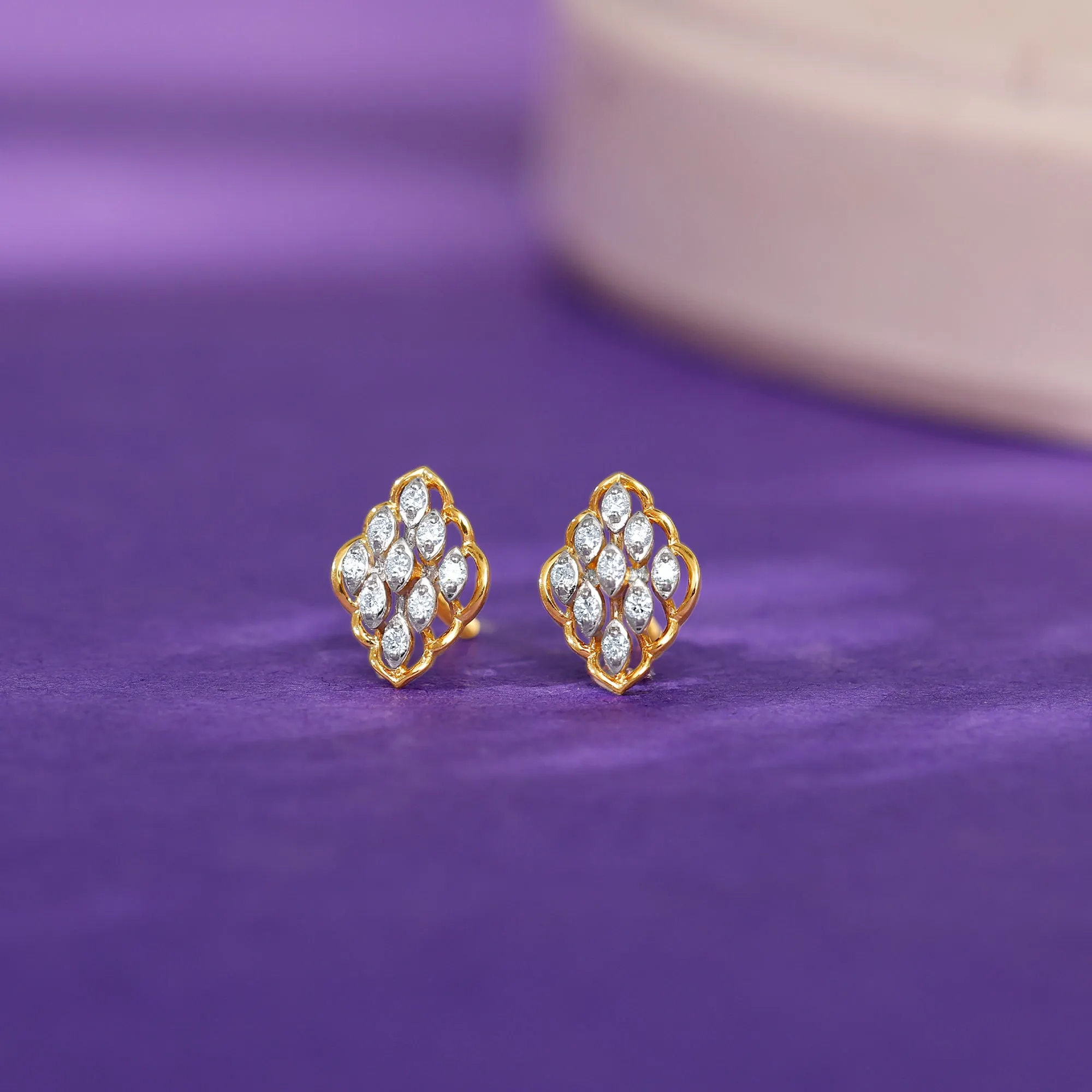Gold Labyrinth Diamond Earrings