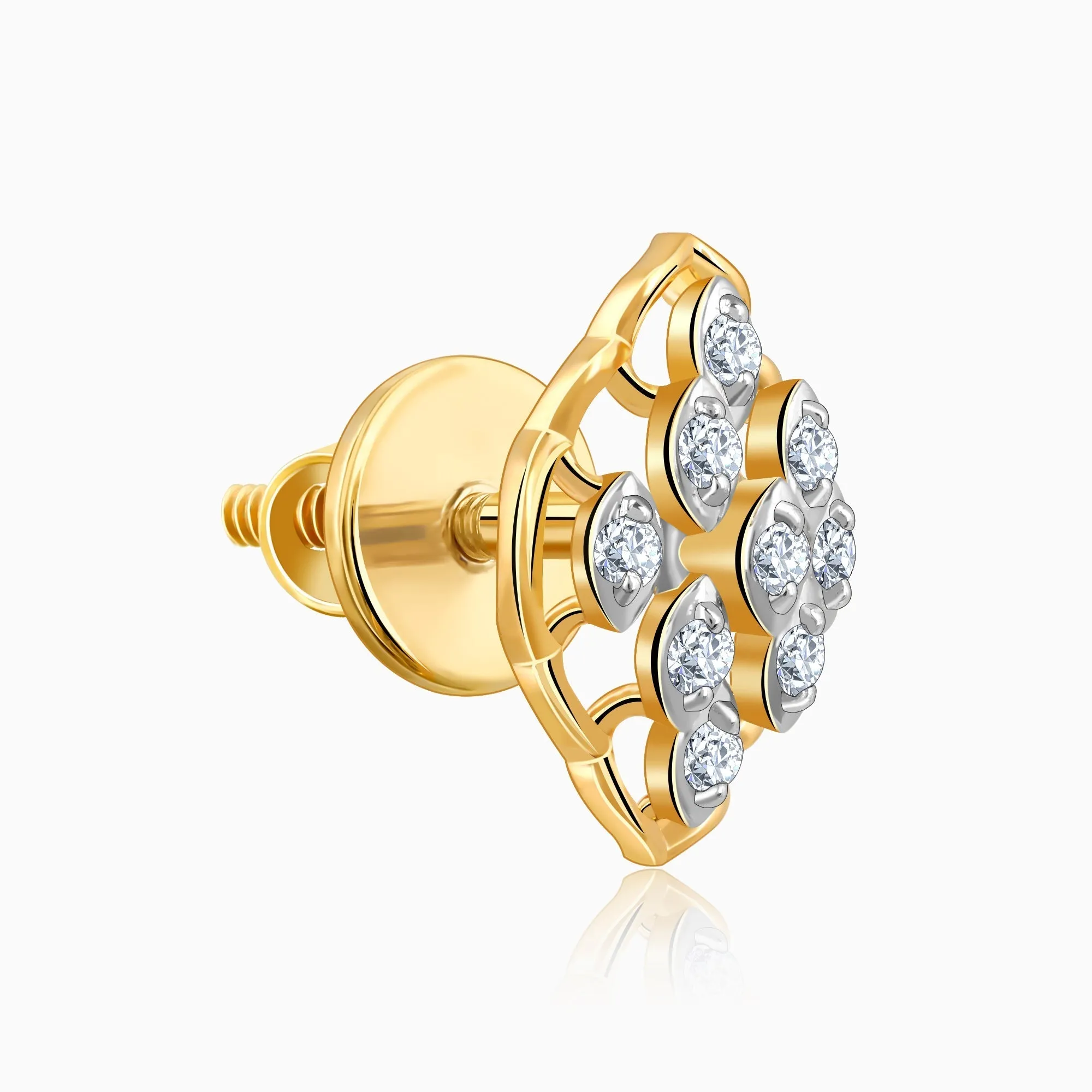 Gold Labyrinth Diamond Earrings