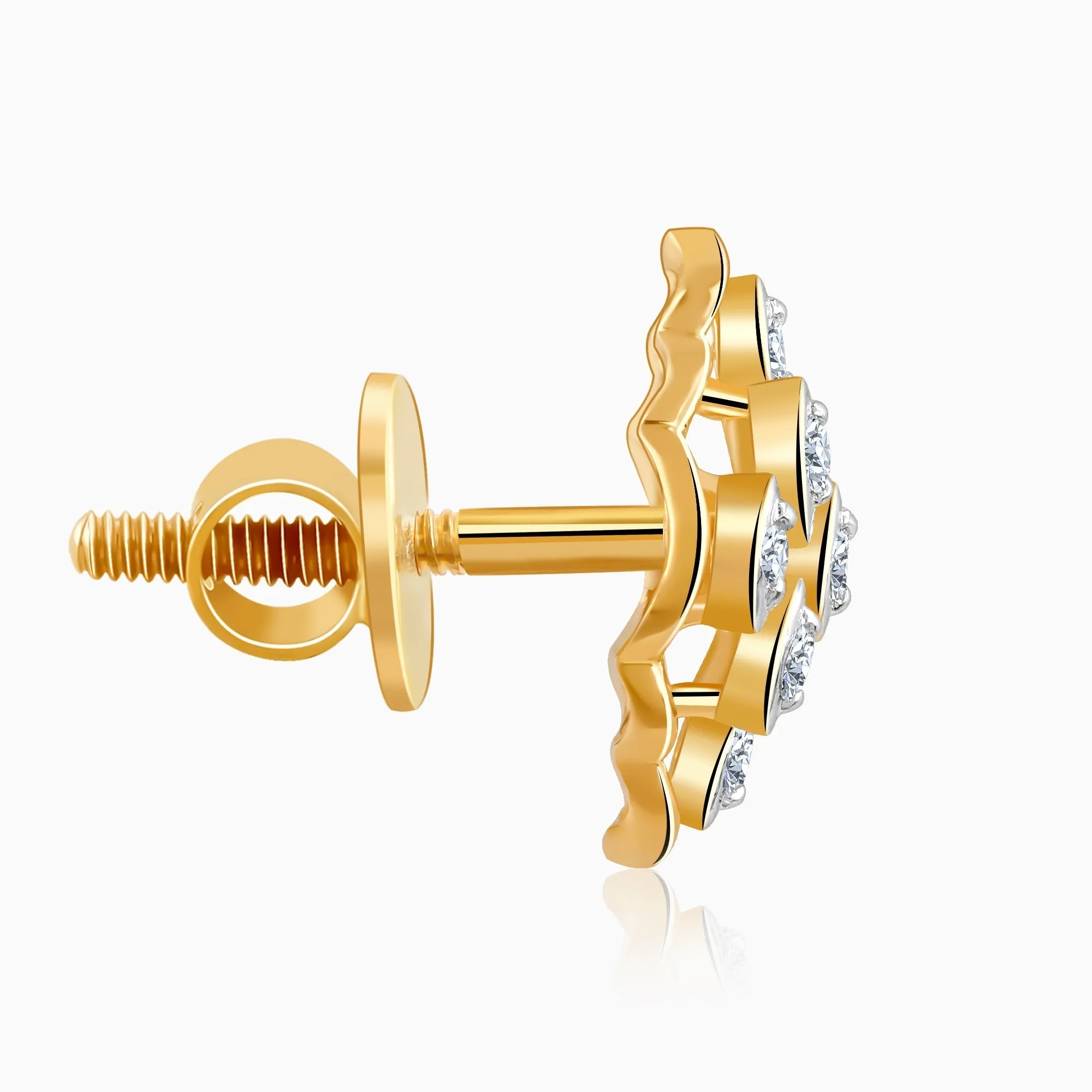 Gold Labyrinth Diamond Earrings