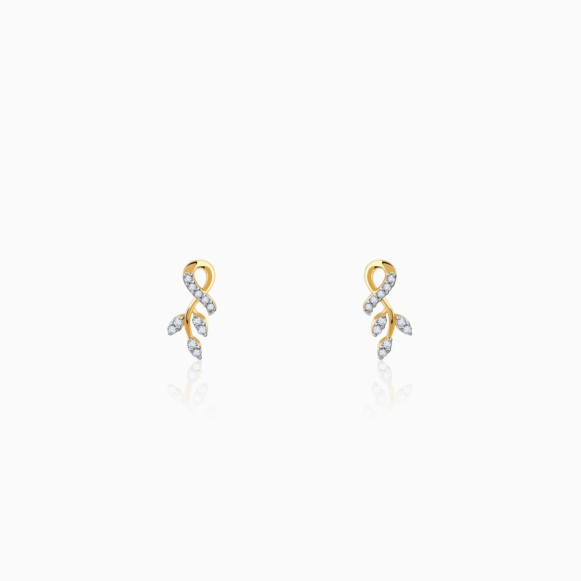 Gold Leafy Affair Diamond Earrings