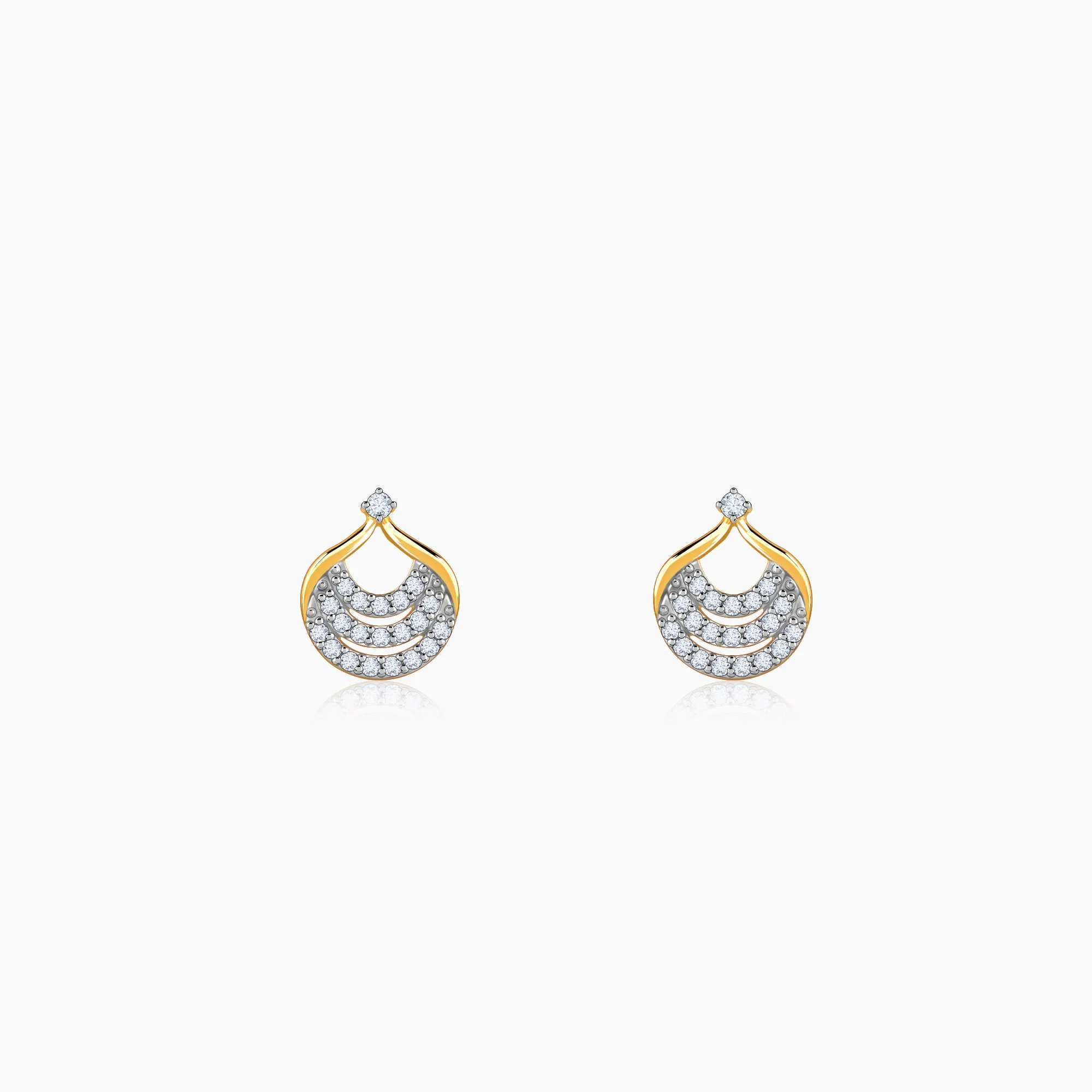 Gold Moonbeam Diamond Earrings