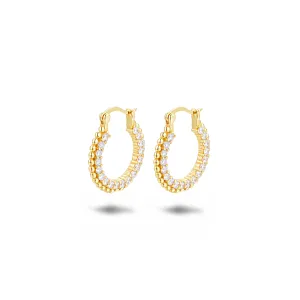 Gold-plated earrings 18k yellow gold assembled with zirconium oxide