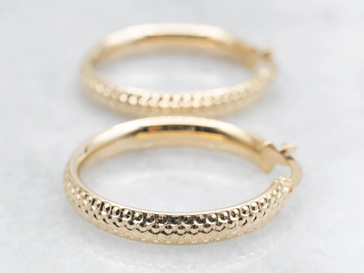 Gold Textured Hoop Earrings
