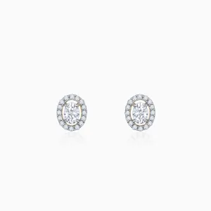 Gold Vesta Halo Solitaire Diamond Studs