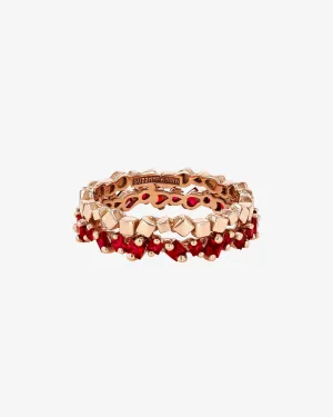 Golden Mini Ruby Eternity Band