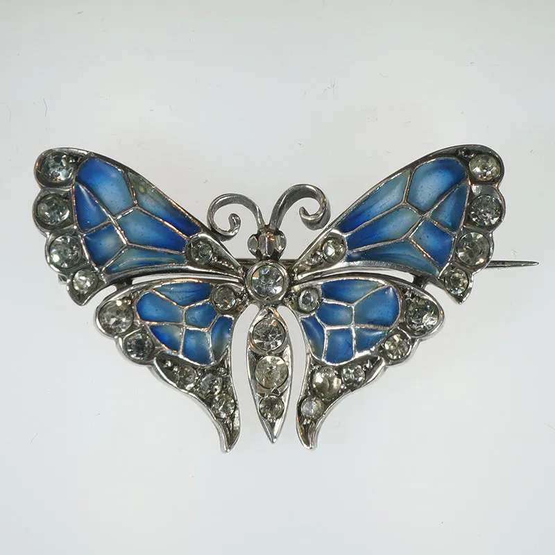 Gossamer Plique-??-jour Enamel Butterfly Brooch
