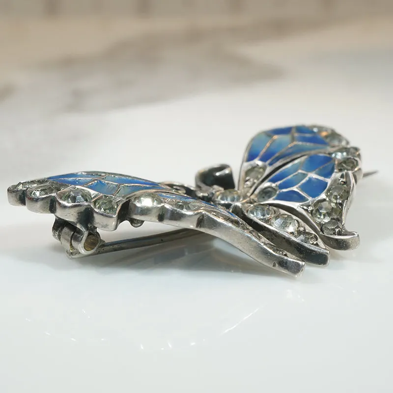Gossamer Plique-??-jour Enamel Butterfly Brooch
