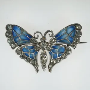 Gossamer Plique-??-jour Enamel Butterfly Brooch