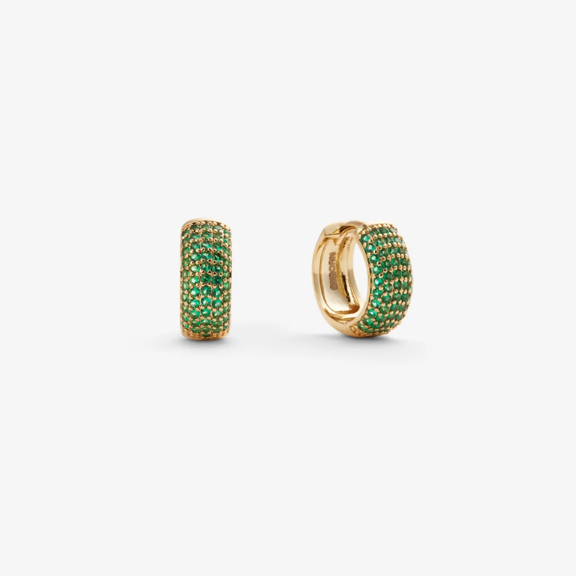 GREEN PAV?? EARRINGS Gold