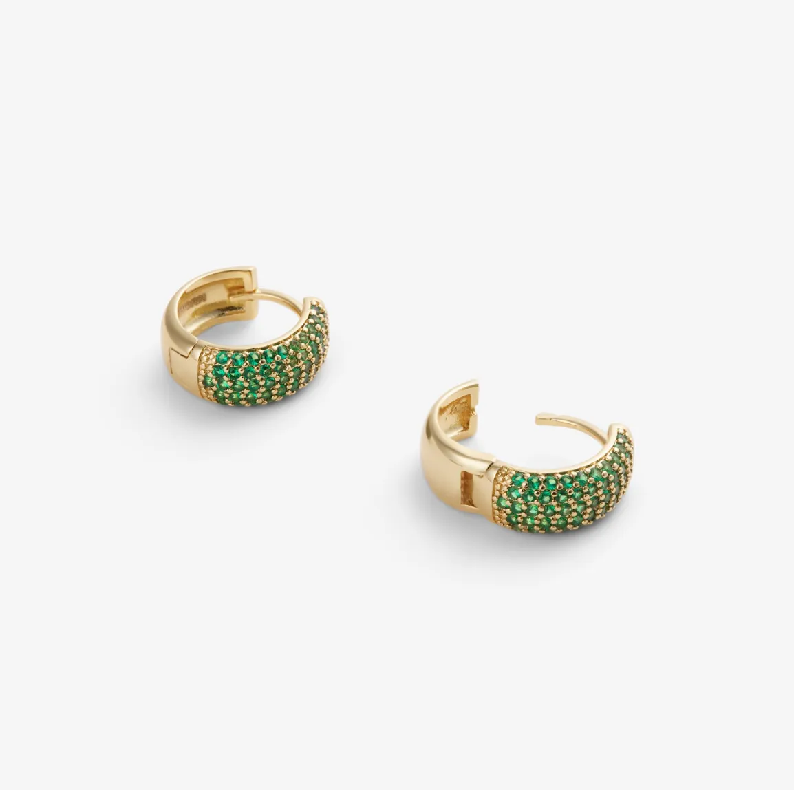 GREEN PAV?? EARRINGS Gold