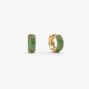 GREEN PAV?? EARRINGS Gold