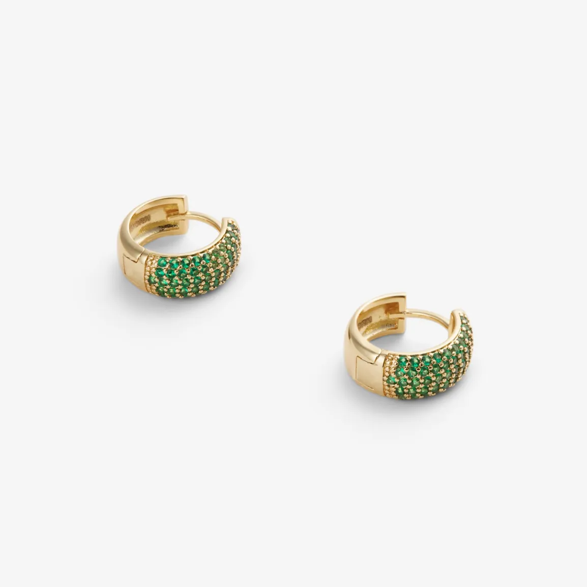 GREEN PAV?? EARRINGS Gold