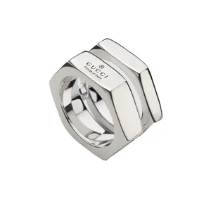 Gucci Trademark Sterling Silver Bolt Ring D