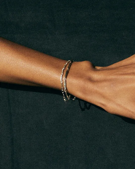 Hammered Bracelet Medium | Mixed Metal