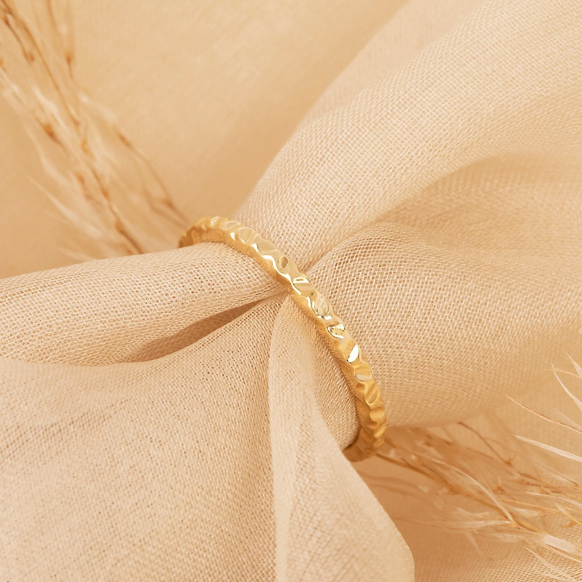 Hand Hammered Wedding Band, Debbie