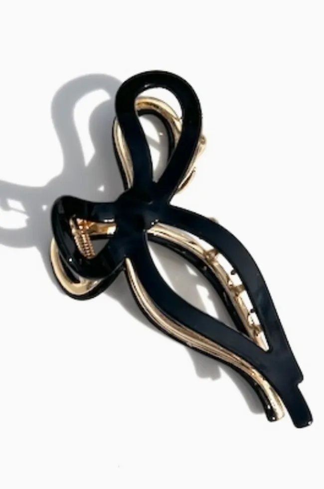 Hand-Painted Coquette Bow Claw Clip