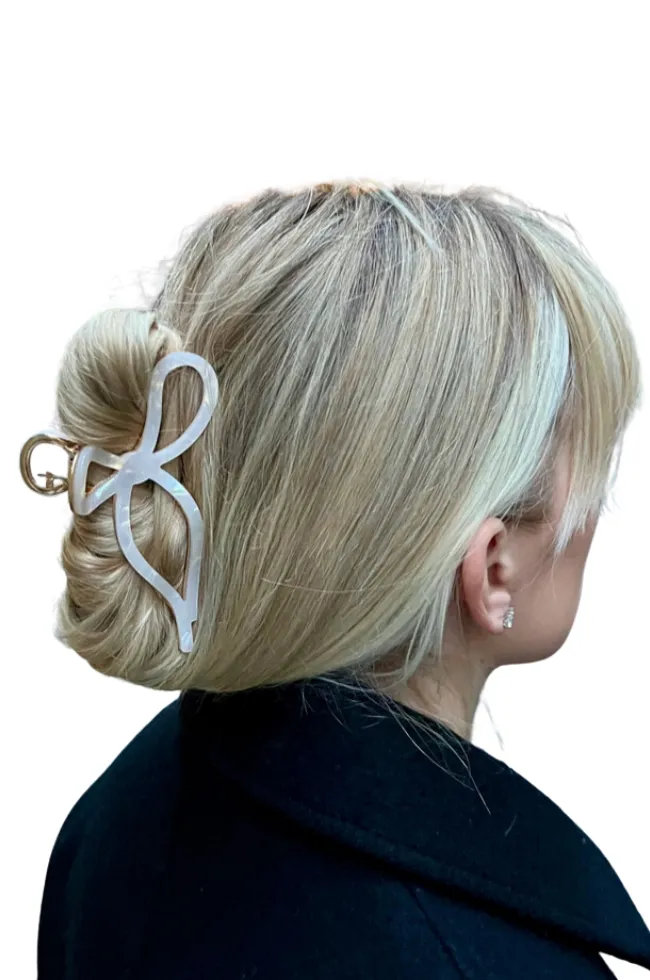 Hand-Painted Coquette Bow Claw Clip