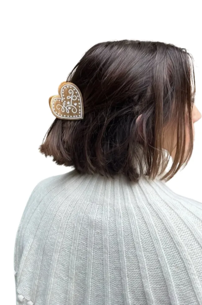 Hand-Painted Holiday Cookie Claw Clip