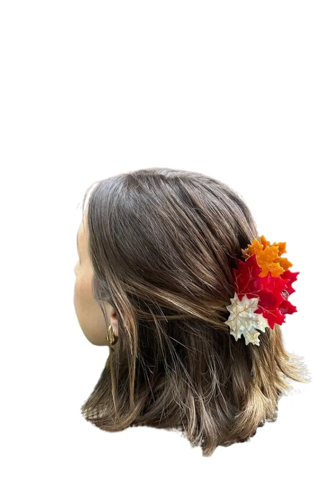 Hand-Painted Maple Leaves Claw Clip
