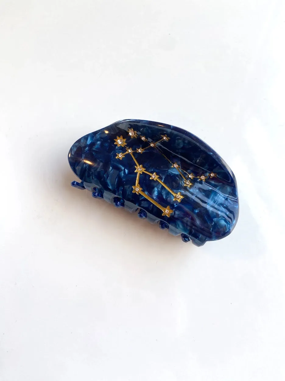 Hand-Painted Zodiac Constellation Hair Claw Clip